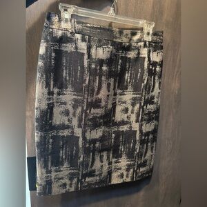 Talbots Abstract Black and Gray Women's Skirt